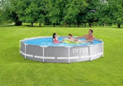 INTEX 26711EH 12ft X 30in Prism Frame Pool With Cartridge Filter Pump (Light Grey) -Intex 4 156