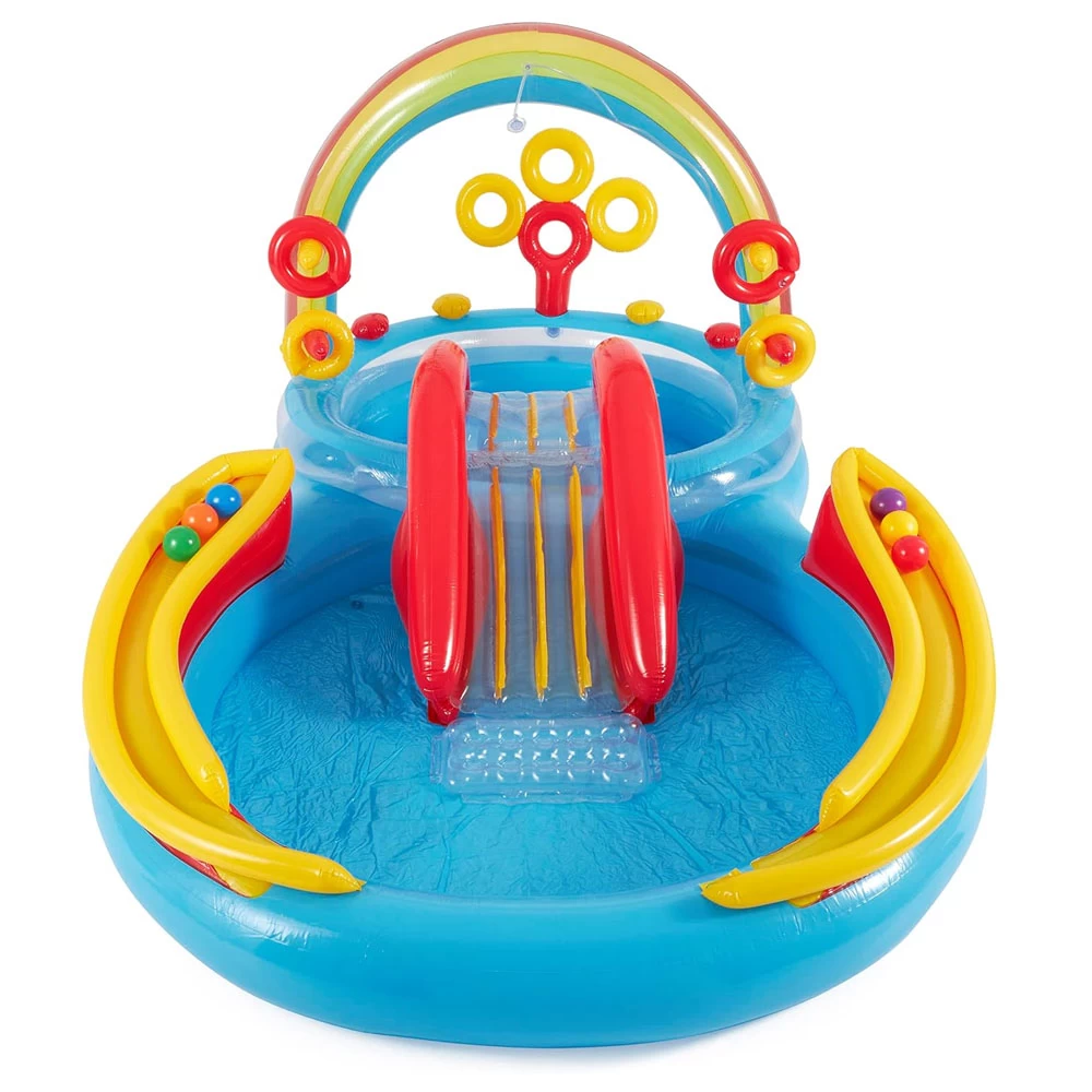 Intex Rainbow Ring Inflatable Play Center With Slide 297 X 193 X 135 CM 2 Intex Rainbow Ring Inflatable Play Center With Slide 297 X 193 X 135 CM - Image 2