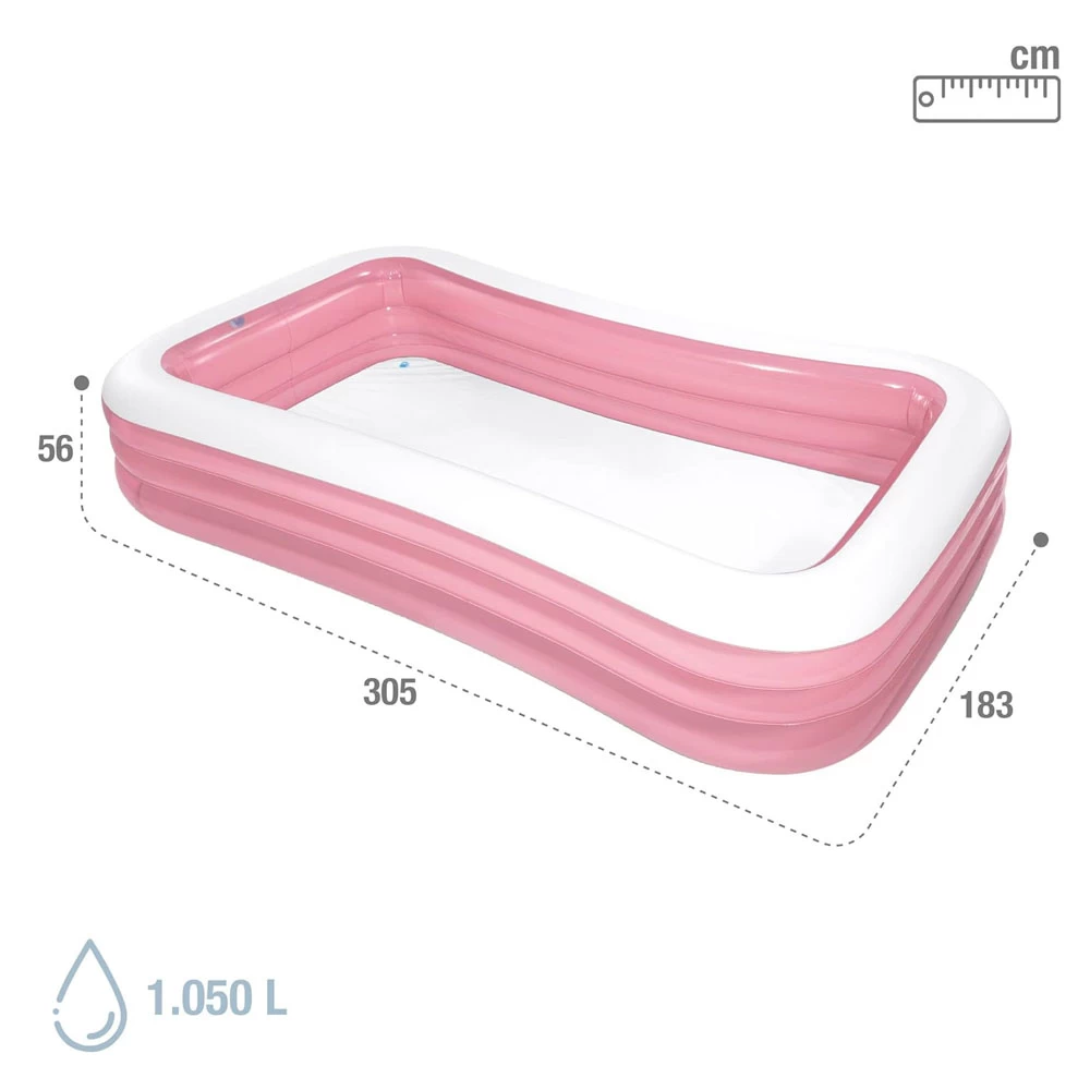 Intex Pink Swim Center Inflatable Family Pool 305 X 183 X 56 CM 3 Intex Pink Swim Center Inflatable Family Pool 305 X 183 X 56 CM - Image 3
