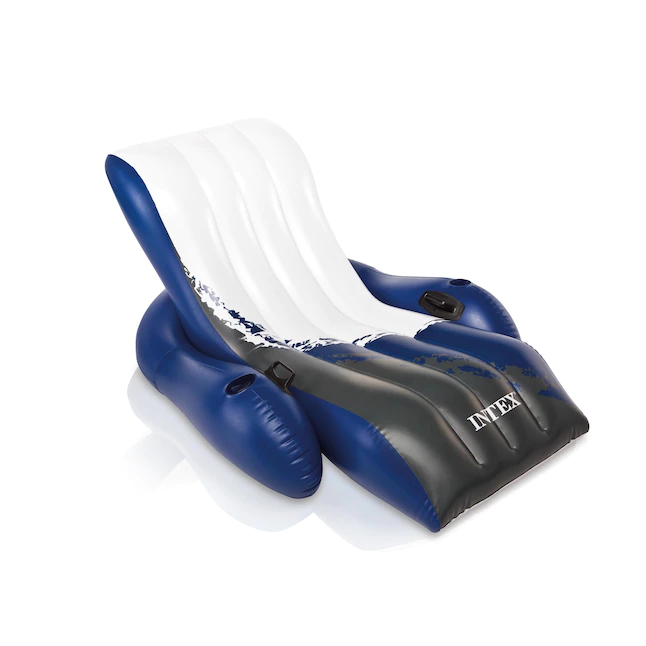 Intex 1-Seat Blue Inflatable Lounger, 71 X 53-Inch 1 Intex 1-Seat Blue Inflatable Lounger, 71 X 53-Inch