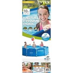 Intex 10ft X 30in Metal Frame Above Ground Swimming Pool Set With Filter Pump -Intex Intex 10ft x 30in Metal Frame Above Ground Swimming Pool Set with Filter Pump3