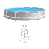Intex 12 Foot Prism Frame Above Ground Swimming Pool W/ Pump & Pool Ladder