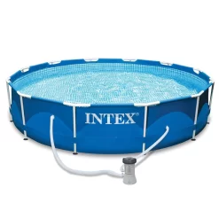 Intex 12′ X 30″ Metal Frame Set Above Ground Swimming Pool With Filter | 28211EH