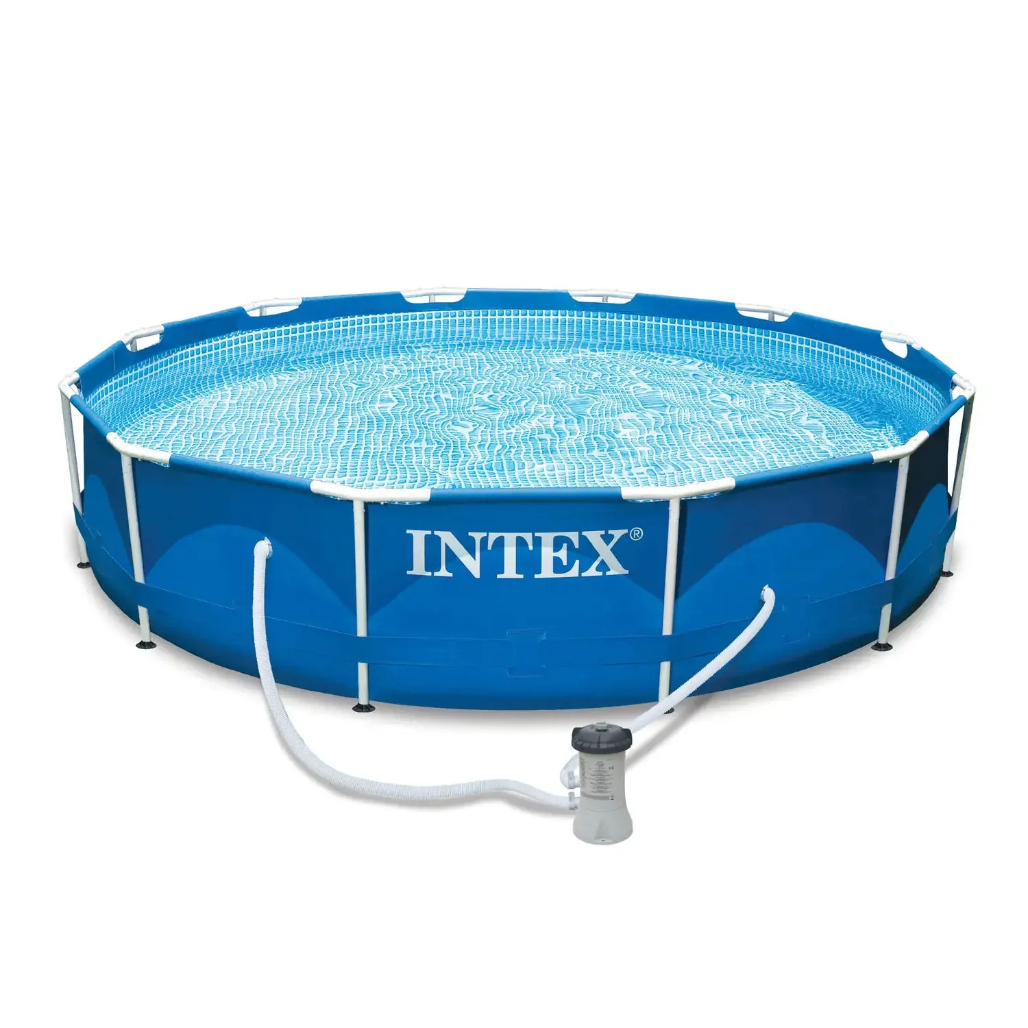 Intex 12′ X 30″ Round Metal Frame Above Ground Pool, Filter, Cover, & Maintenance Kit 2 Intex 12′ X 30″ Round Metal Frame Above Ground Pool, Filter, Cover, & Maintenance Kit - Image 2