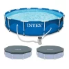 Intex 12’x30″ Metal Frame Swimming Pool With Filter Pump & 2 Pool Cover