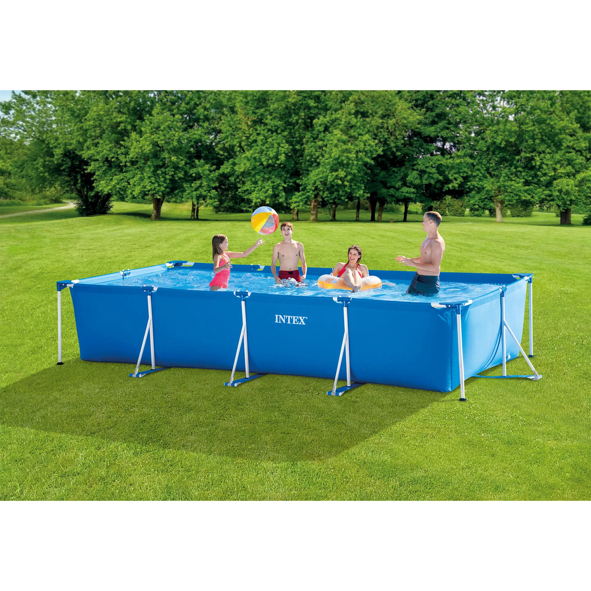 Intex 14.75′ X 33″ Rectangular Frame Above Ground Outdoor Swimming Pool 6 Intex 14.75′ X 33″ Rectangular Frame Above Ground Outdoor Swimming Pool - Image 6