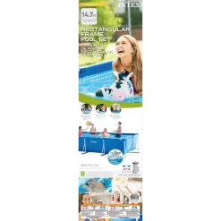 Intex 14ft X 33in Rectangular Above Ground Backyard Swimming Pool With Filter -Intex Intex 14ft x 33in Rectangular Above Ground Backyard Swimming Pool with Filter4