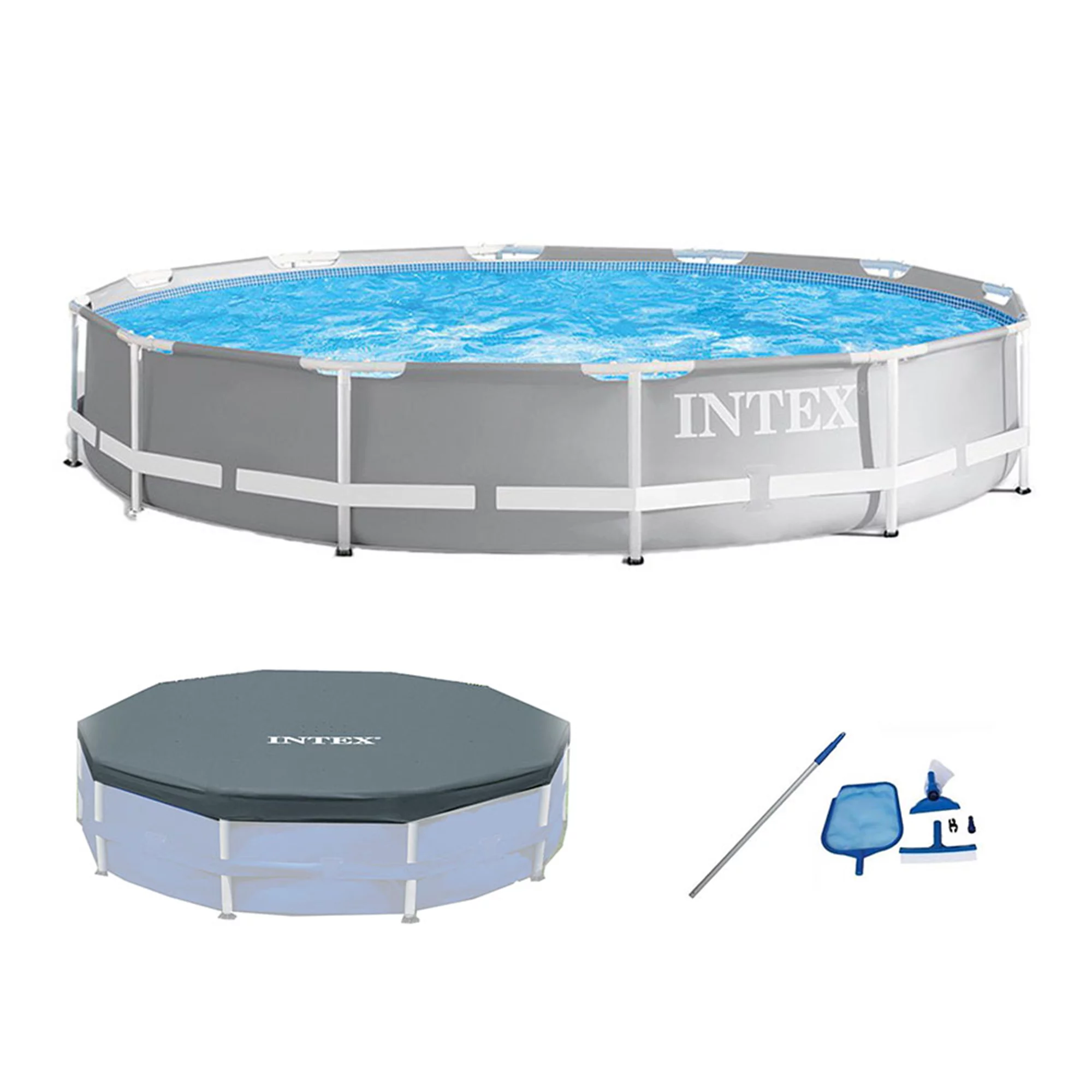 Intex 26711EH 12ft X 30in Prism Above Ground Pool Set W/ Cover & Maintenance Kit 1 Intex 26711EH 12ft X 30in Prism Above Ground Pool Set W/ Cover & Maintenance Kit