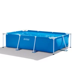 Intex 9.8′ X 29.5″ Rectangular Frame Above Ground Outdoor Backyard Swimming Pool