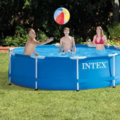Intex Metal Frame 10′ X 30″ Outdoor Swimming Pool With Filter Pump & Cover -Intex Intex Metal Frame 10 x 30 Outdoor Swimming Pool with Filter Pump Cover3