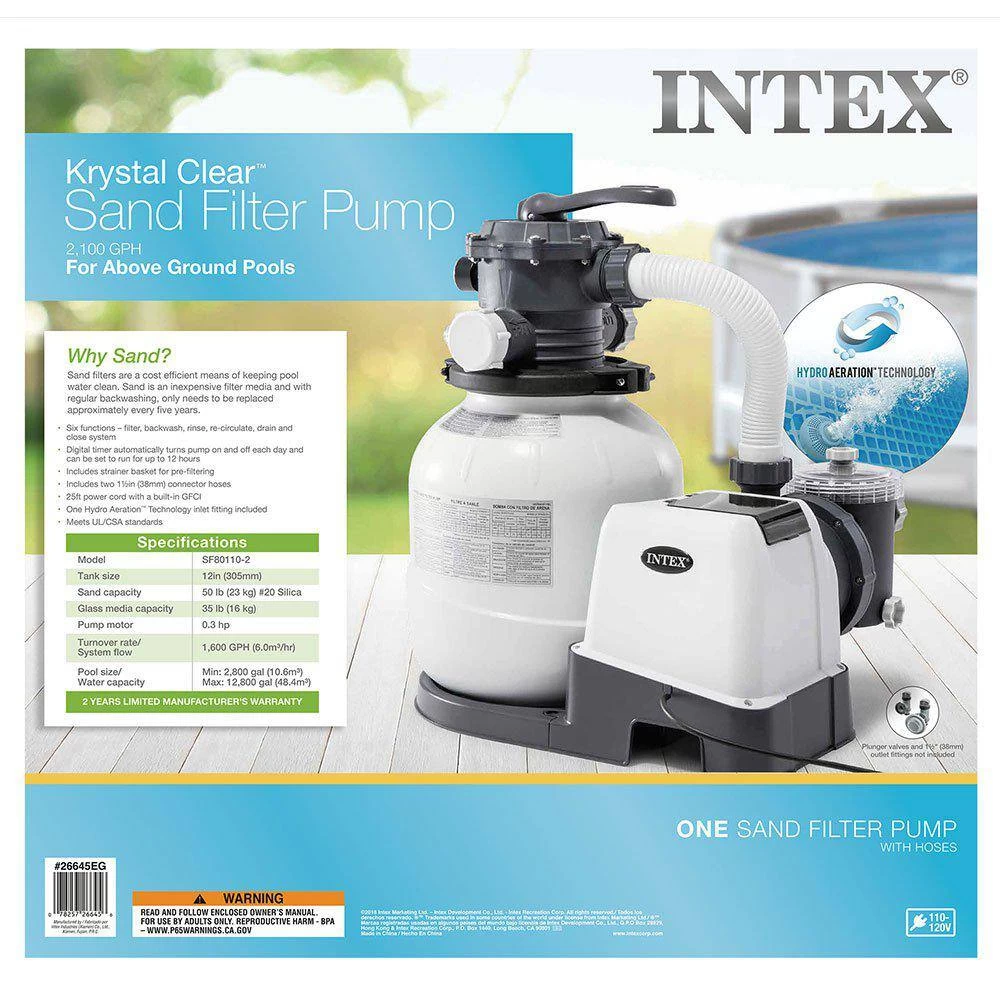 Intex 26645EG + 28003E 2100 GPH Above Ground Pool 60 Sq. Ft. Sand Filter Pump With Deluxe Pool Maintenance Kit 7 Intex 26645EG + 28003E 2100 GPH Above Ground Pool 60 Sq. Ft. Sand Filter Pump With Deluxe Pool Maintenance Kit - Image 7