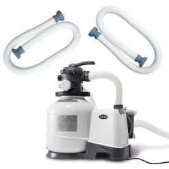 Intex 26647EG + 2 X 29060E 0 Sq. Ft. Sand Above Ground Pool Filter Pump Bundled With Replacement Hose (2-Pack)